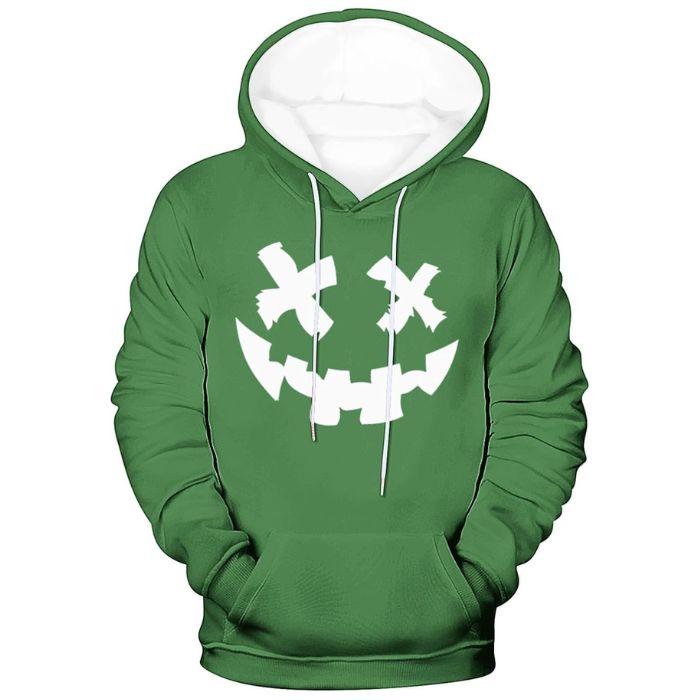 Smiley Graphic Halloween Hoodie Men's