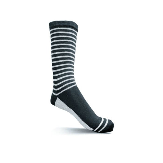 White & Black Striped Cotton Socks